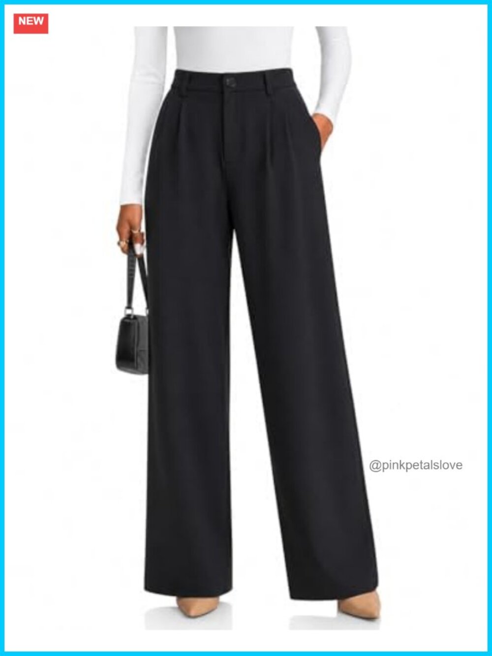 Tall Women Wide Leg Dress Pants Business Casual Pockets Twill